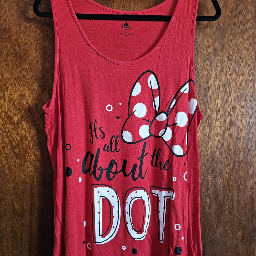 Disney Red Tank Top with Polka Dot Bow